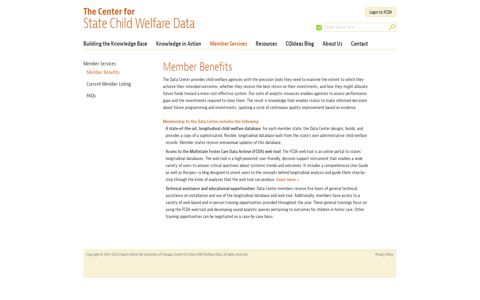 Member Benefits | The Center for State Child Welfare Data