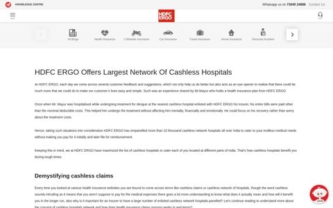 HDFC ERGO Offers Largest Network Of Cashless Hospitals