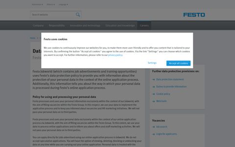 Data protection in Festo Jobworld | Festo Corporate