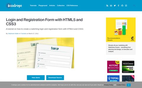 Login and Registration Form with HTML5 and CSS3 - Codrops