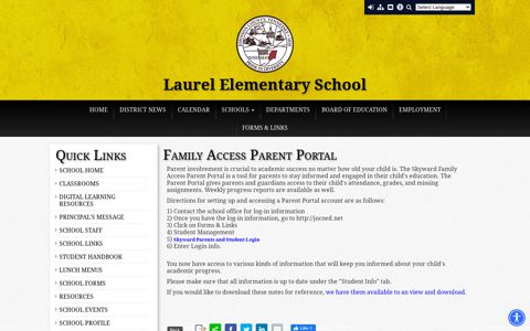 Family Access Parent Portal - Laurel Elementary School