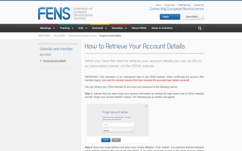 How to Retrieve Your Account Details - Fens