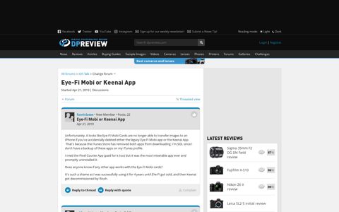 Eye-Fi Mobi or Keenai App: iOS Talk Forum: Digital ...
