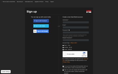 Signup - Giant Bomb