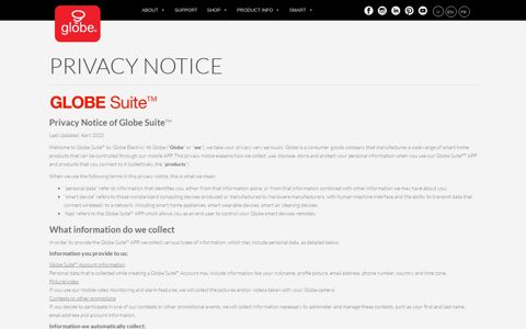 Privacy Notice | Globe Electric