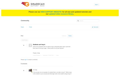 Students can't log in – GradeCam