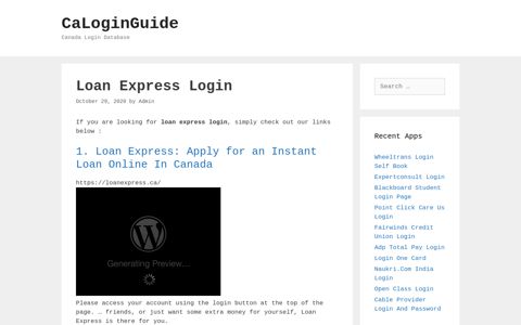 Loan Express Login - CaLoginGuide