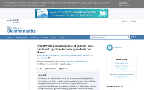 CyanoPATH: a knowledgebase of genome-scale functional ...