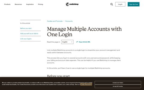 Manage Multiple Accounts with One Login - Mailchimp