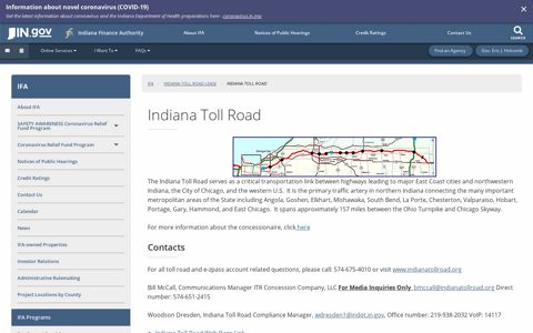 IFA: Indiana Toll Road - IN.gov