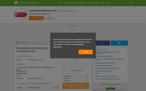 Humsafarmatrimony.com Customer Care, Complaints and ...