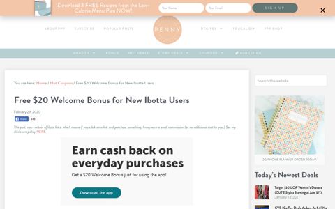 Free $20 Welcome Bonus for New Ibotta Users