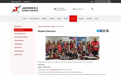 Student Services - Jackson R-2 School District
