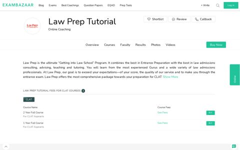Law Prep Tutorial Online Classes | Fees, Reviews, Free ...