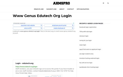www genus edutech org ✔️ Login - edutech.org