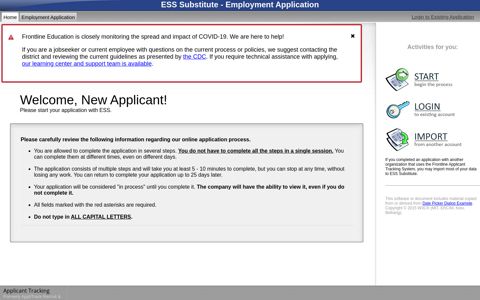 ESS Substitute - Employment Application