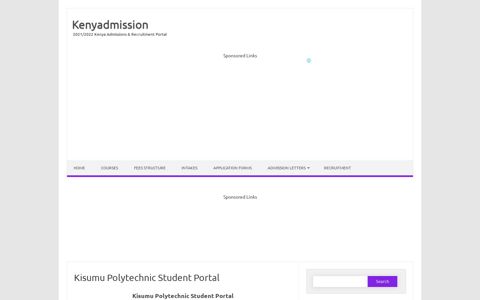 Kisumu Polytechnic Student Portal - Kenyadmission