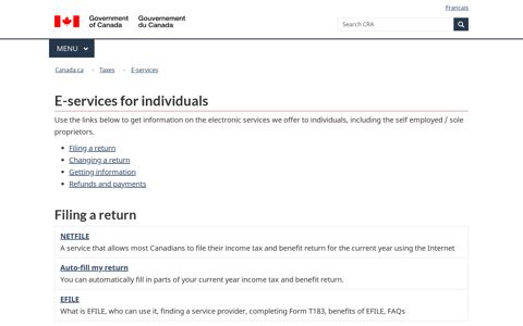 E-services for individuals - Canada.ca