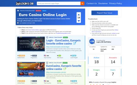 Euro Casino Online Login - Logins-DB