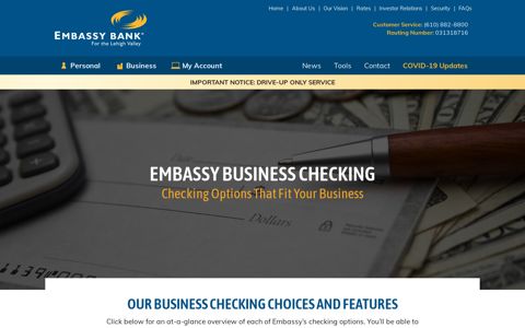 Business Checking - Embassy Bank for the Lehigh Valley