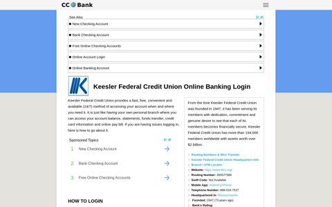 Keesler Federal Credit Union Online Banking Login - CC Bank