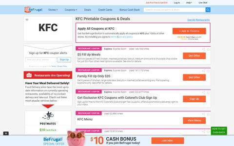 5 KFC Printable Coupons & Deals for Dec 2020 - BeFrugal