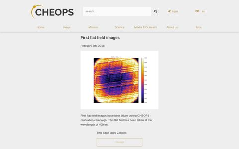 First flat field images - CHEOPS