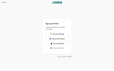 Sign Up - Jimdo account