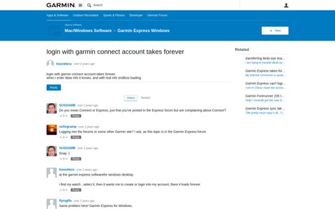 login with garmin connect account takes forever - Garmin ...