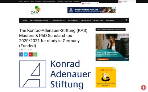 The Konrad-Adenauer-Stiftung (KAS) Masters & PhD ...