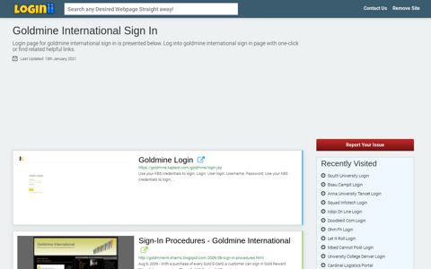 Goldmine International Sign In - Loginii.com