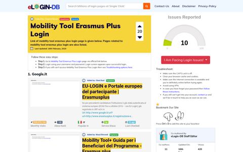 Mobility Tool Erasmus Plus Login