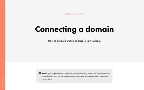 Connecting own domain - Tilda help center