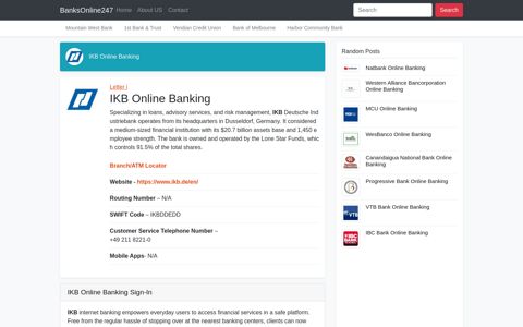 IKB Online Banking Sign-In - Online Banking Information