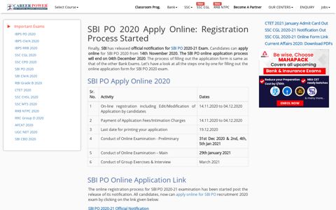 SBI PO Apply Online 2020: Online Application Form Link