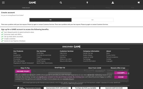 GAME Mobile - Create Account