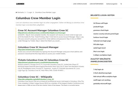 Columbus Crew Member Login | Allgemeine Informationen zur ...