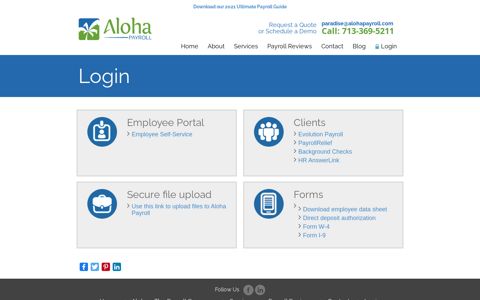 Login - Aloha Payroll