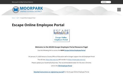 Escape Online Employee Portal