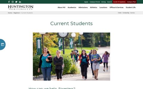 Current Students | Huntington University, a Christian college ...