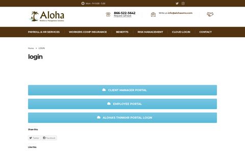 LOGIN ⋆ Aloha Workforce Management Solutions