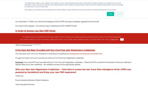 Travel Risk Intelligence Portal (TRIP) - Generali