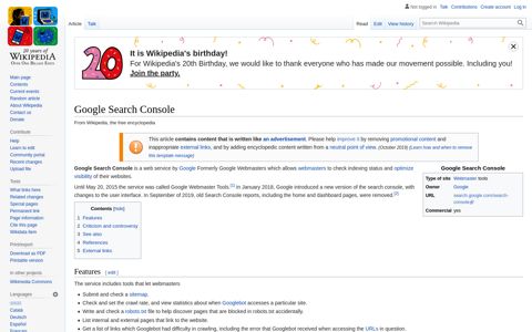 Google Search Console - Wikipedia