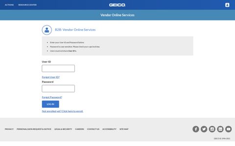 GEICO Vendor Online Services - About Our B2B Services