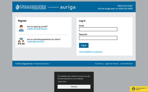 Gloucestershire County Council | Login or Register
