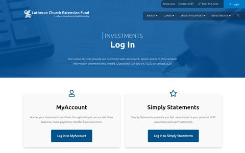 Log In - Lutheran Church Extension Fund