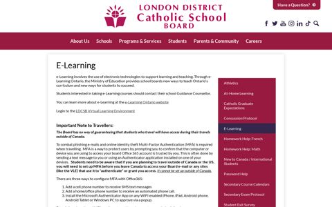 E-Learning – Students – London District Catholic School Board