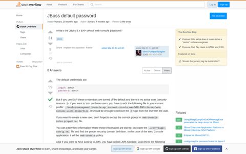 JBoss default password - Stack Overflow