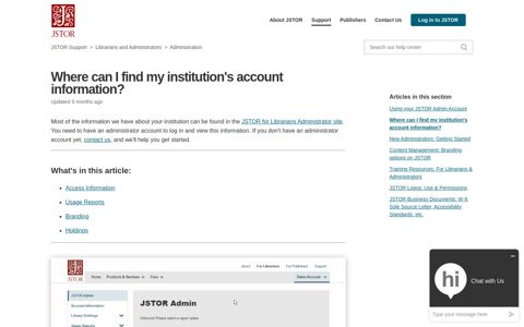 Where can I find my institution's account information? - JSTOR ...