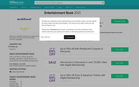 50% off Entertainment Book 2021 & Coupons 2020 - Offers.com